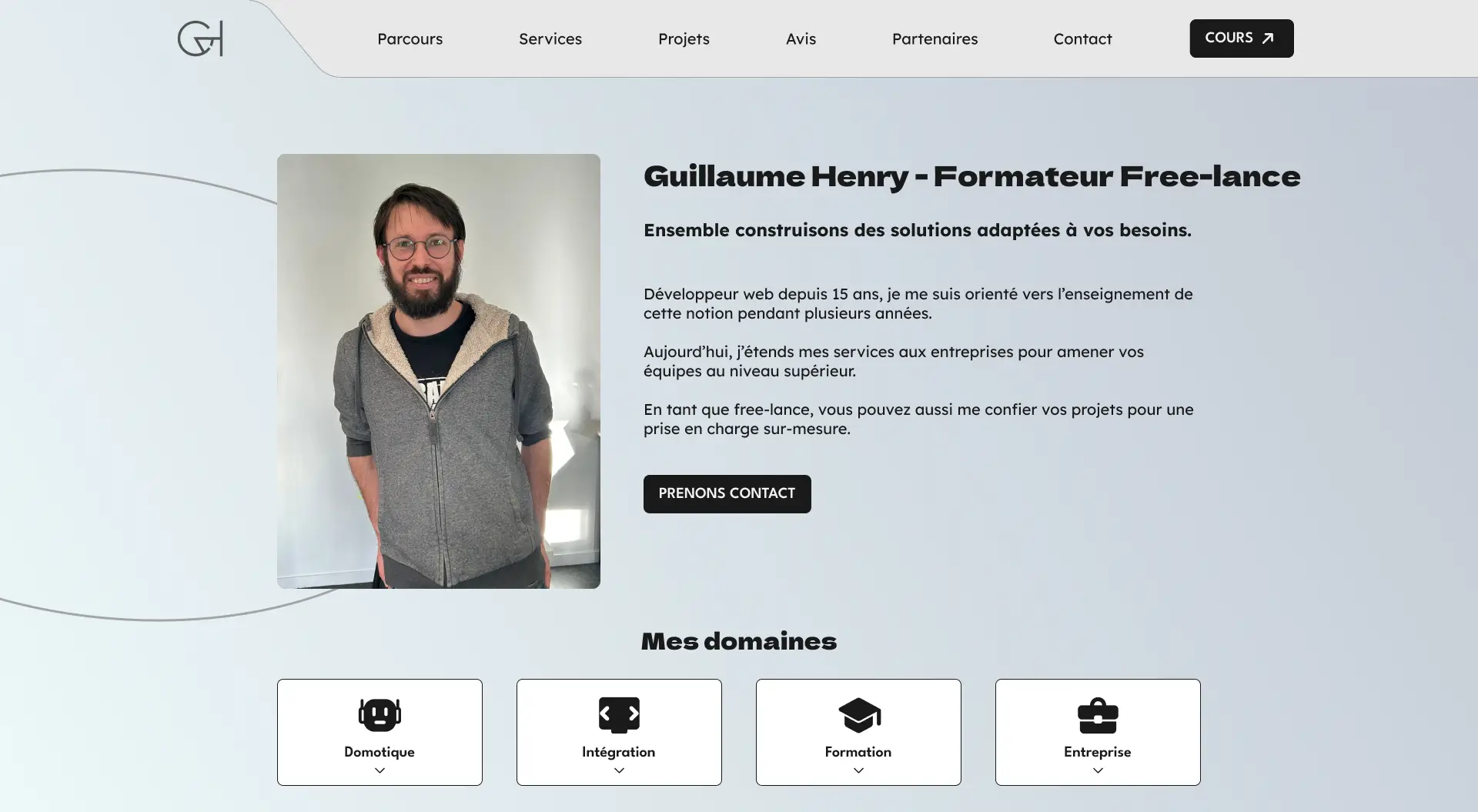 Nouvelle hero-section de GHenry